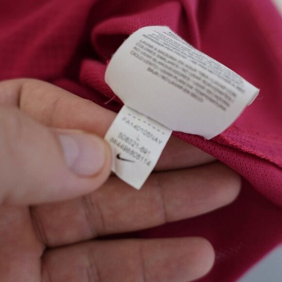 Nike‎ Golf Performance Dri-Fit Magenta Pink Large Polo Shirt Short Sleeve - Picture 9 of 10